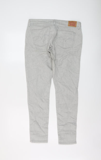 Levi's Womens Grey Cotton Skinny Jeans Size 28 in L29 in Regular Button