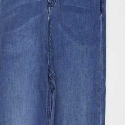 Miss Selfridge Womens Blue Cotton Skinny Jeans Size 10 L27 in Regular Button