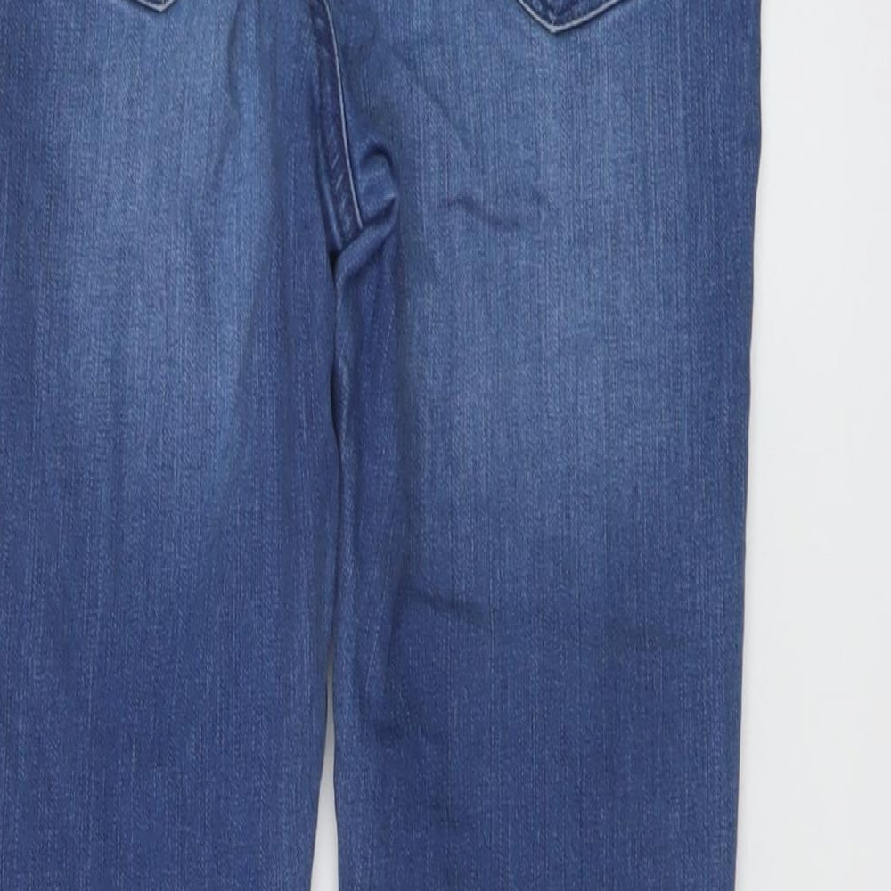 Miss Selfridge Womens Blue Cotton Skinny Jeans Size 10 L27 in Regular Button