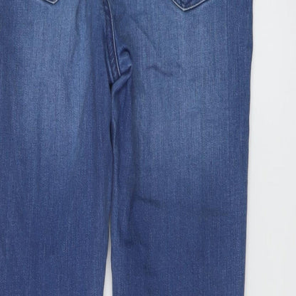 Miss Selfridge Womens Blue Cotton Skinny Jeans Size 10 L27 in Regular Button