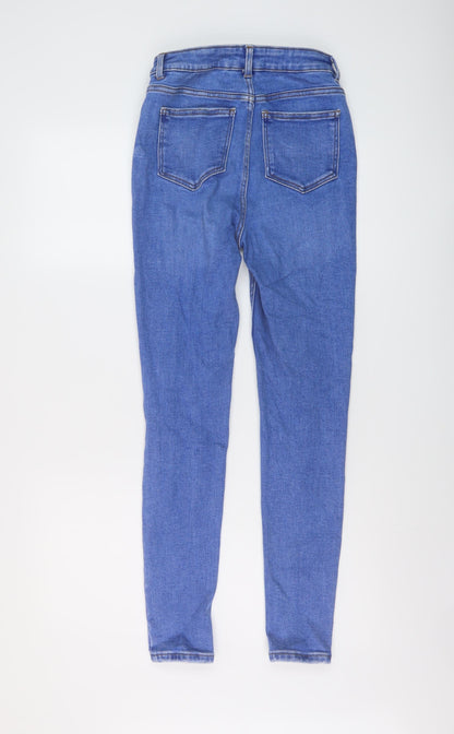 New Look Womens Blue Cotton Skinny Jeans Size 8 L28 in Regular Button