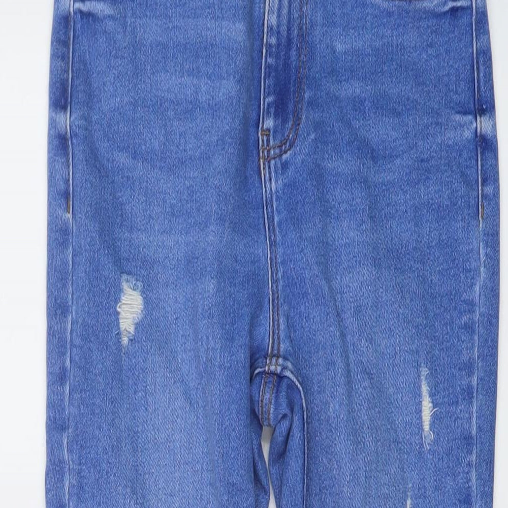 New Look Womens Blue Cotton Skinny Jeans Size 8 L28 in Regular Button