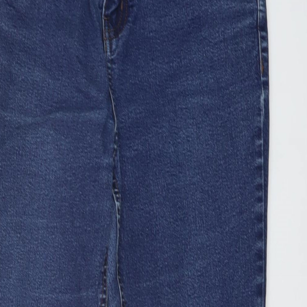 New Look Womens Blue Cotton Skinny Jeans Size 12 L26 in Regular Button