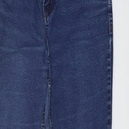 New Look Womens Blue Cotton Skinny Jeans Size 12 L26 in Regular Button