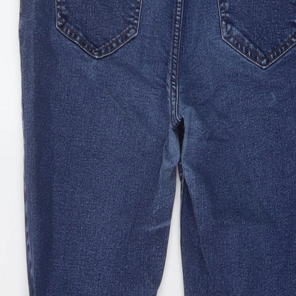 New Look Womens Blue Cotton Skinny Jeans Size 12 L26 in Regular Button