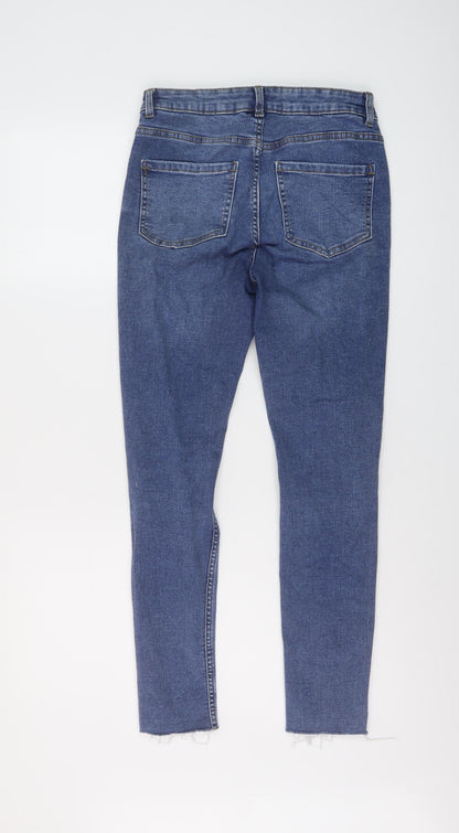 New Look Womens Blue Cotton Skinny Jeans Size 8 L27 in Regular Button