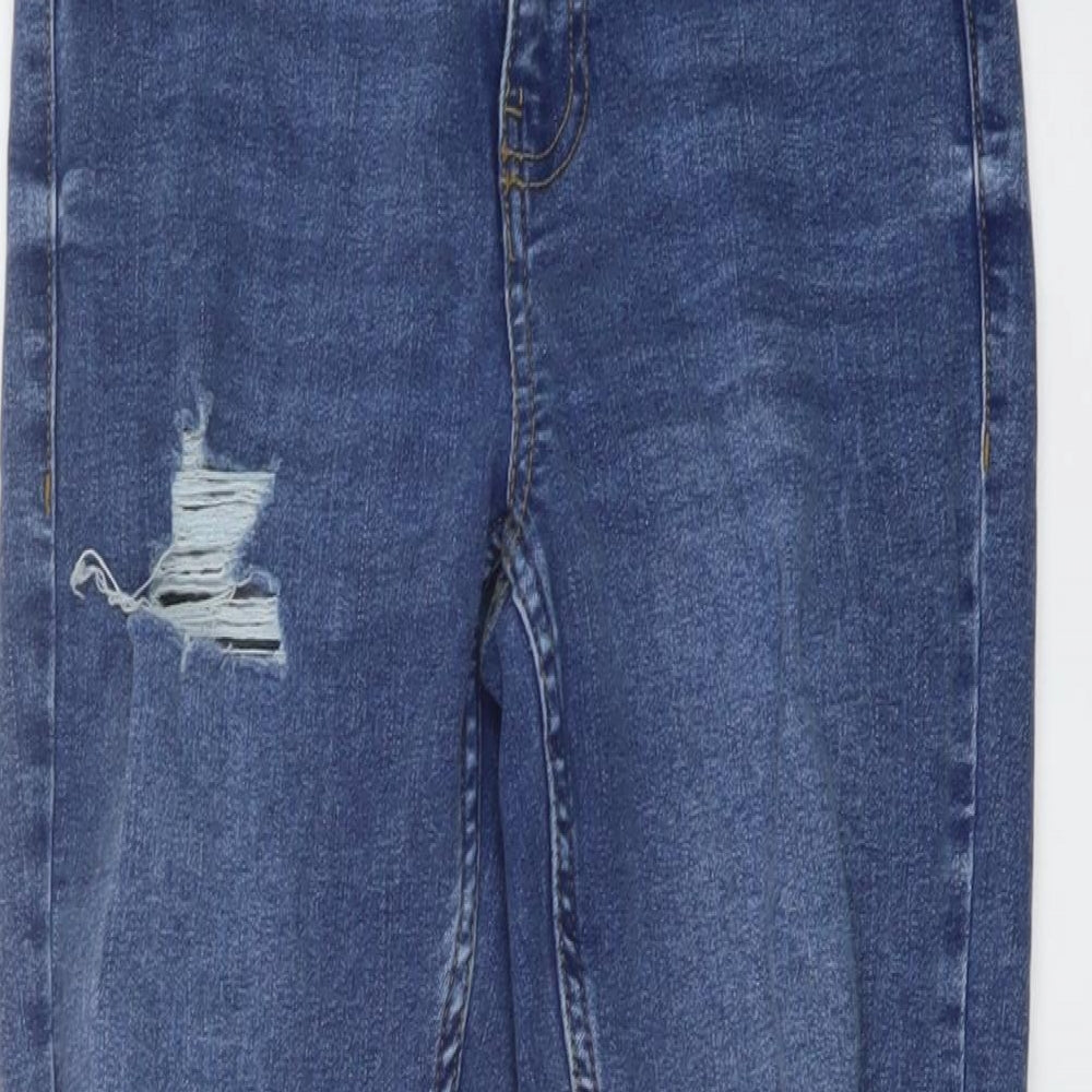 New Look Womens Blue Cotton Skinny Jeans Size 8 L27 in Regular Button