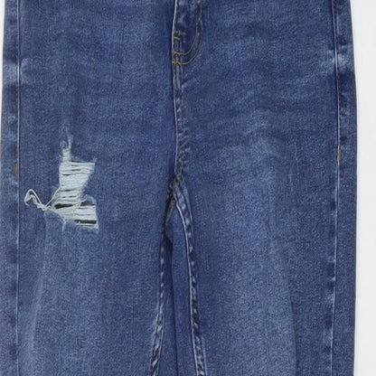 New Look Womens Blue Cotton Skinny Jeans Size 8 L27 in Regular Button