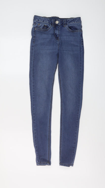 Nutmeg Womens Blue Cotton Skinny Jeans Size 8 L27 in Regular Button