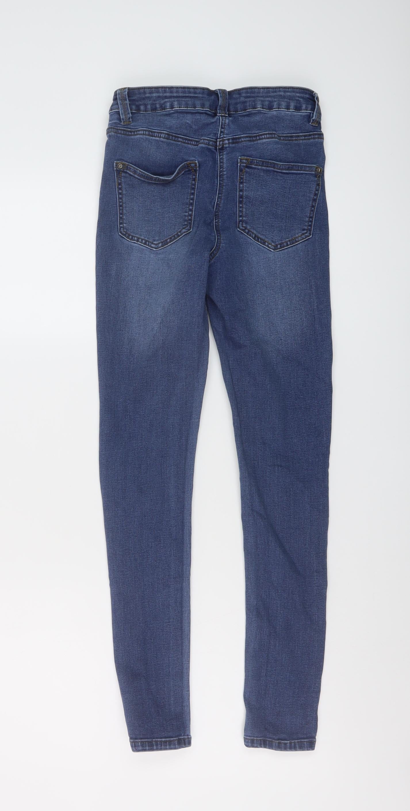 Nutmeg Womens Blue Cotton Skinny Jeans Size 8 L27 in Regular Button