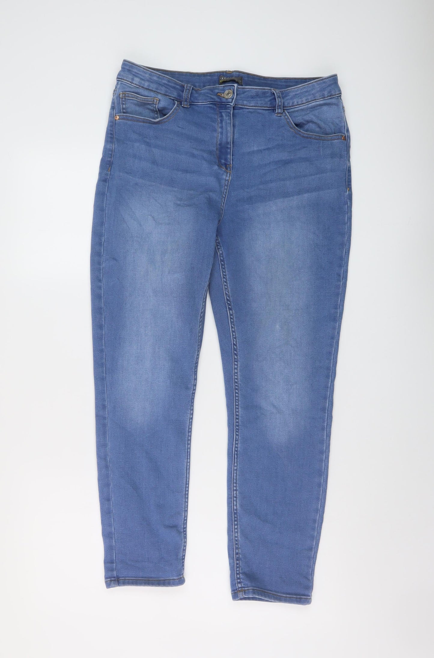 Womens UK Size 14 Papaya Regular Fit Straight Blue Jeans