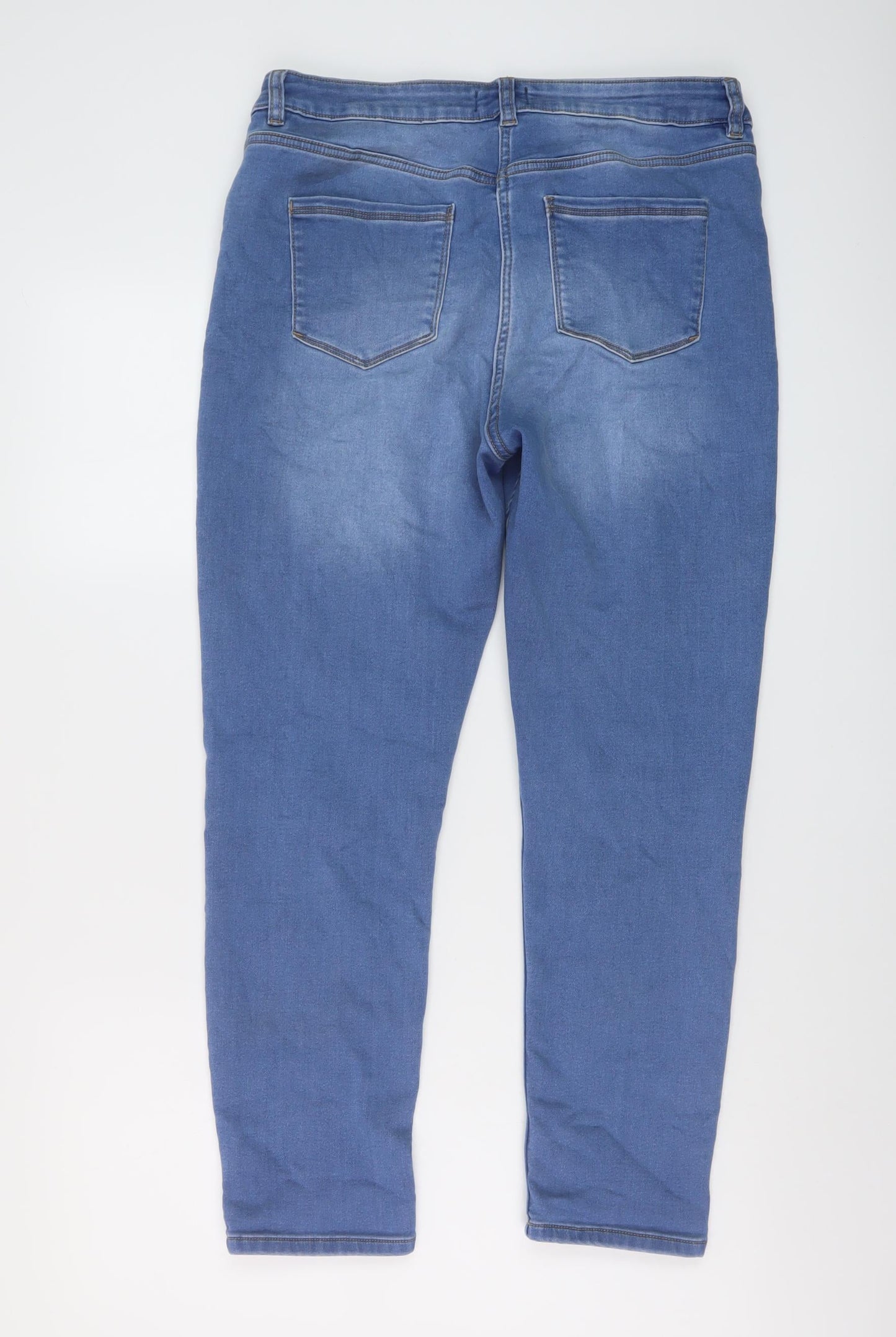 Womens UK Size 14 Papaya Regular Fit Straight Blue Jeans