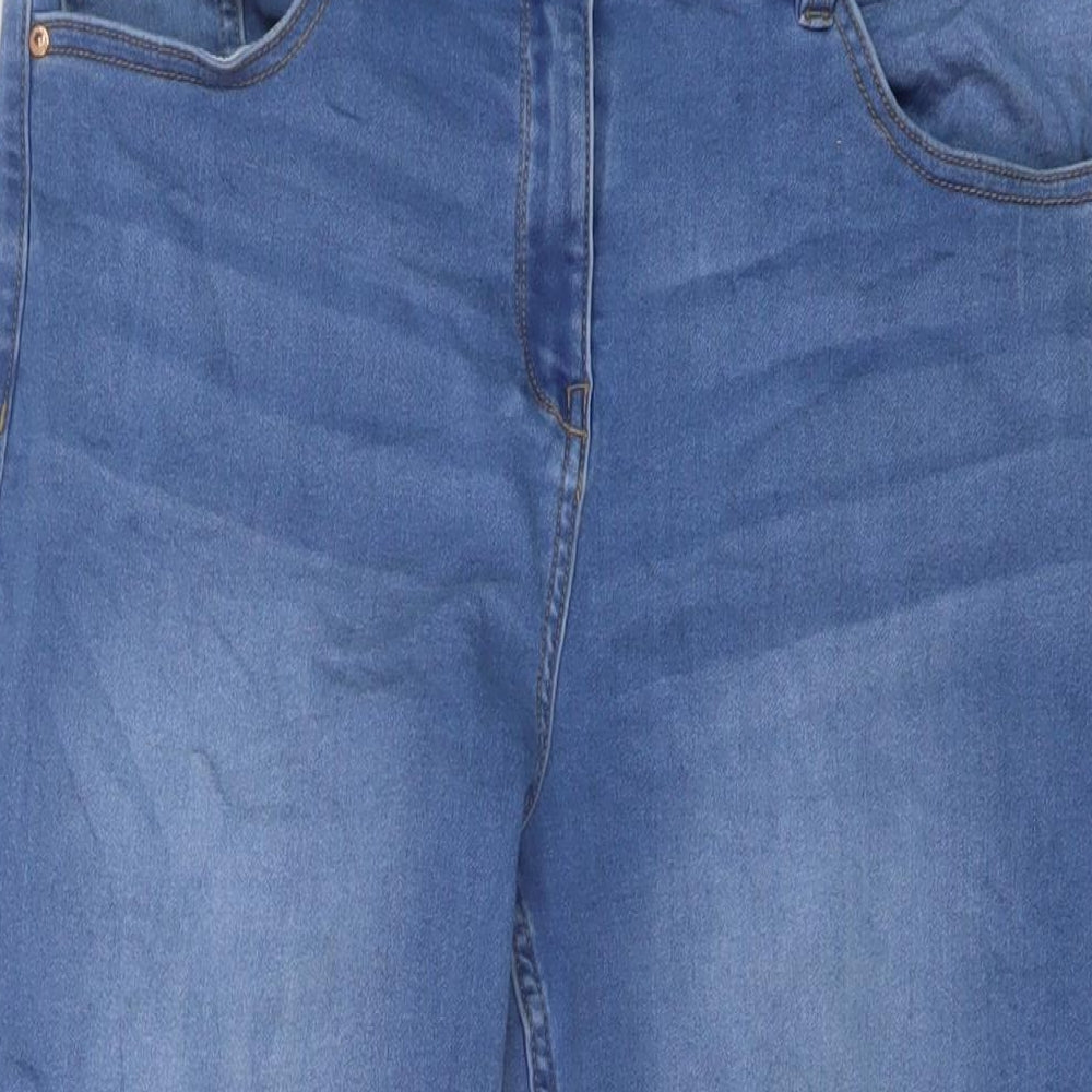 Womens UK Size 14 Papaya Regular Fit Straight Blue Jeans