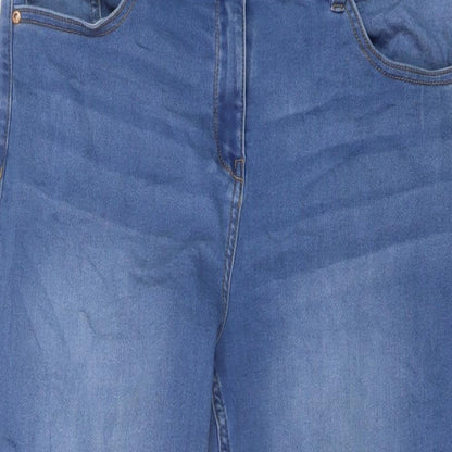 Womens UK Size 14 Papaya Regular Fit Straight Blue Jeans