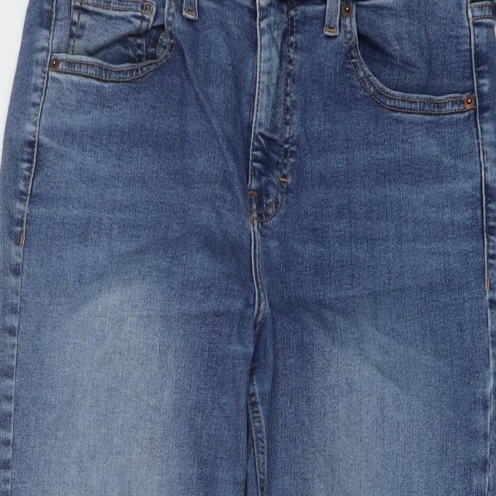 Topshop Womens Blue Cotton Skinny Jeans Size 32 in L24 in Regular Button