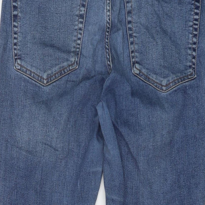 Topshop Womens Blue Cotton Skinny Jeans Size 32 in L24 in Regular Button