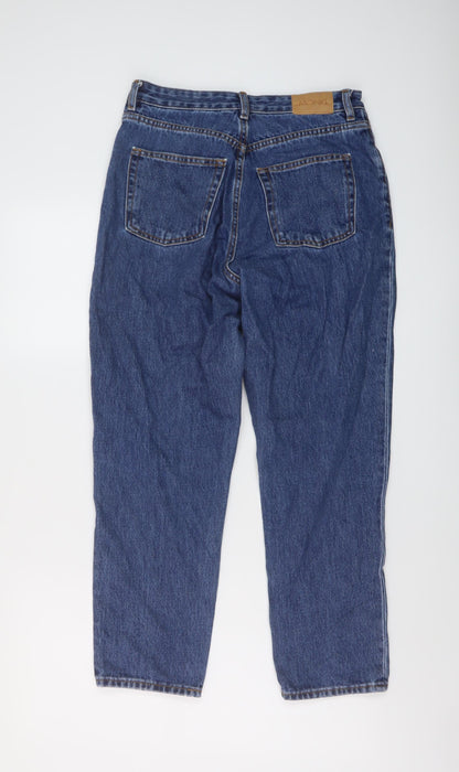 Monki Womens Blue Cotton Straight Jeans Size 30 in L26 in Regular Button