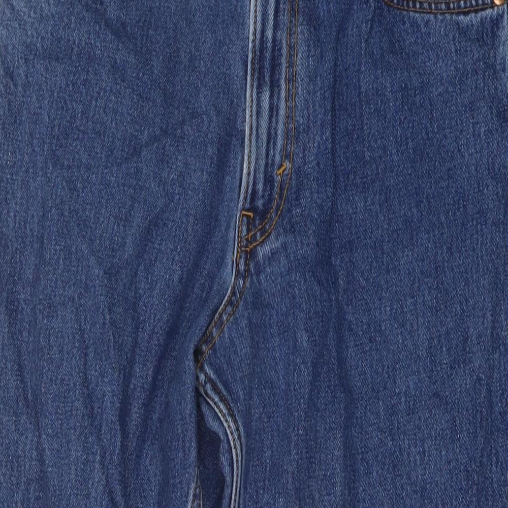 Monki Womens Blue Cotton Straight Jeans Size 30 in L26 in Regular Button