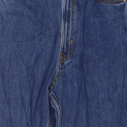 Monki Womens Blue Cotton Straight Jeans Size 30 in L26 in Regular Button