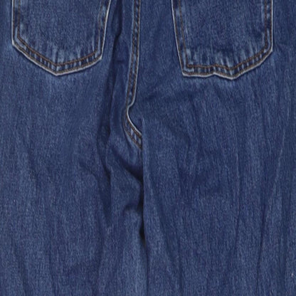 Monki Womens Blue Cotton Straight Jeans Size 30 in L26 in Regular Button