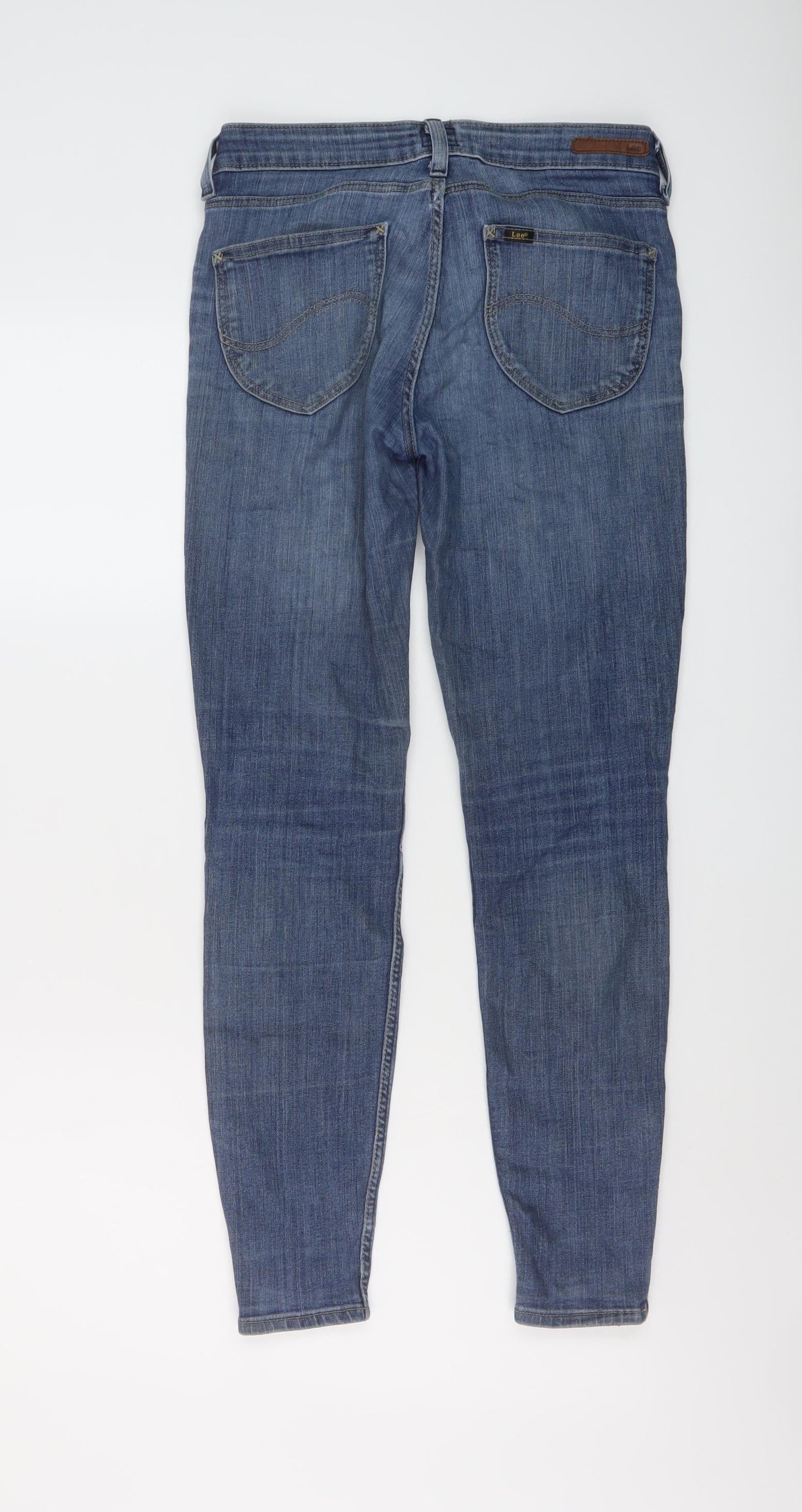 Lee Womens Blue Cotton Skinny Jeans Size 28 in L28 in Regular Button