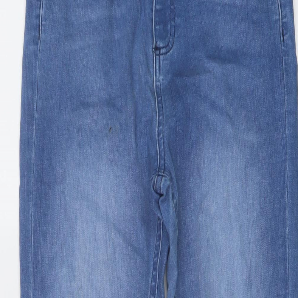 Miss Selfridge Womens Blue Cotton Skinny Jeans Size 10 L27 in Regular Button
