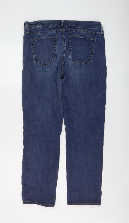 Gap Womens Blue Cotton Straight Jeans Size 32 in L29 in Regular Button