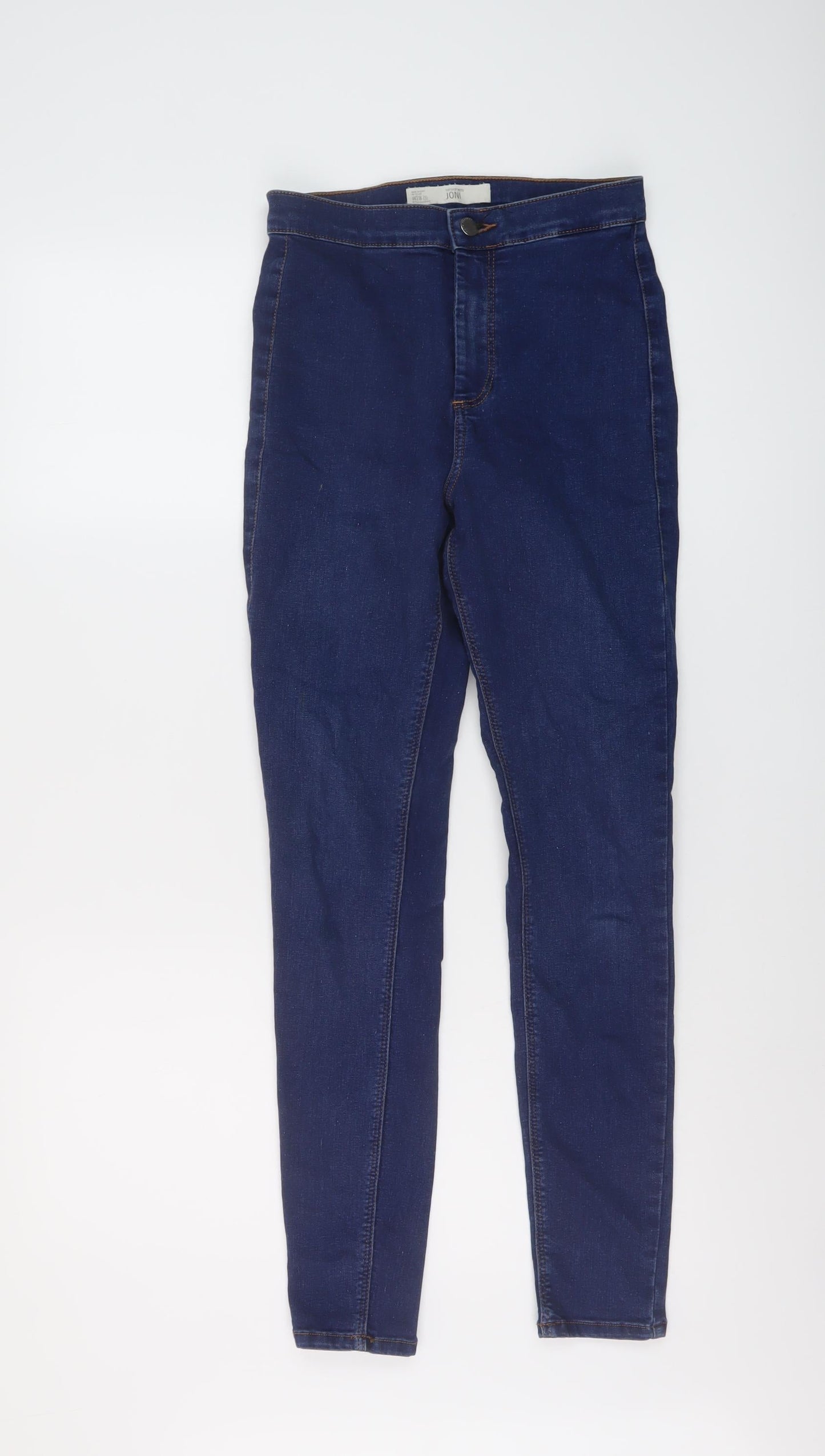 Topshop Womens Blue Cotton Skinny Jeans Size 28 in L27 in Regular Button