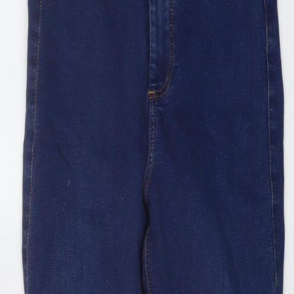 Topshop Womens Blue Cotton Skinny Jeans Size 28 in L27 in Regular Button
