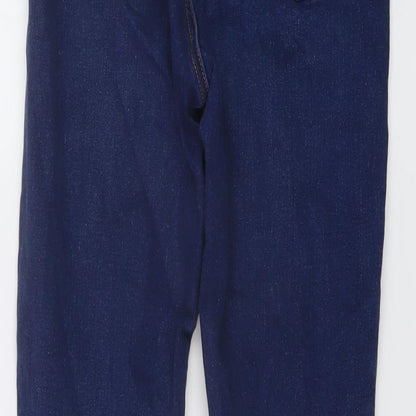 Topshop Womens Blue Cotton Skinny Jeans Size 28 in L27 in Regular Button