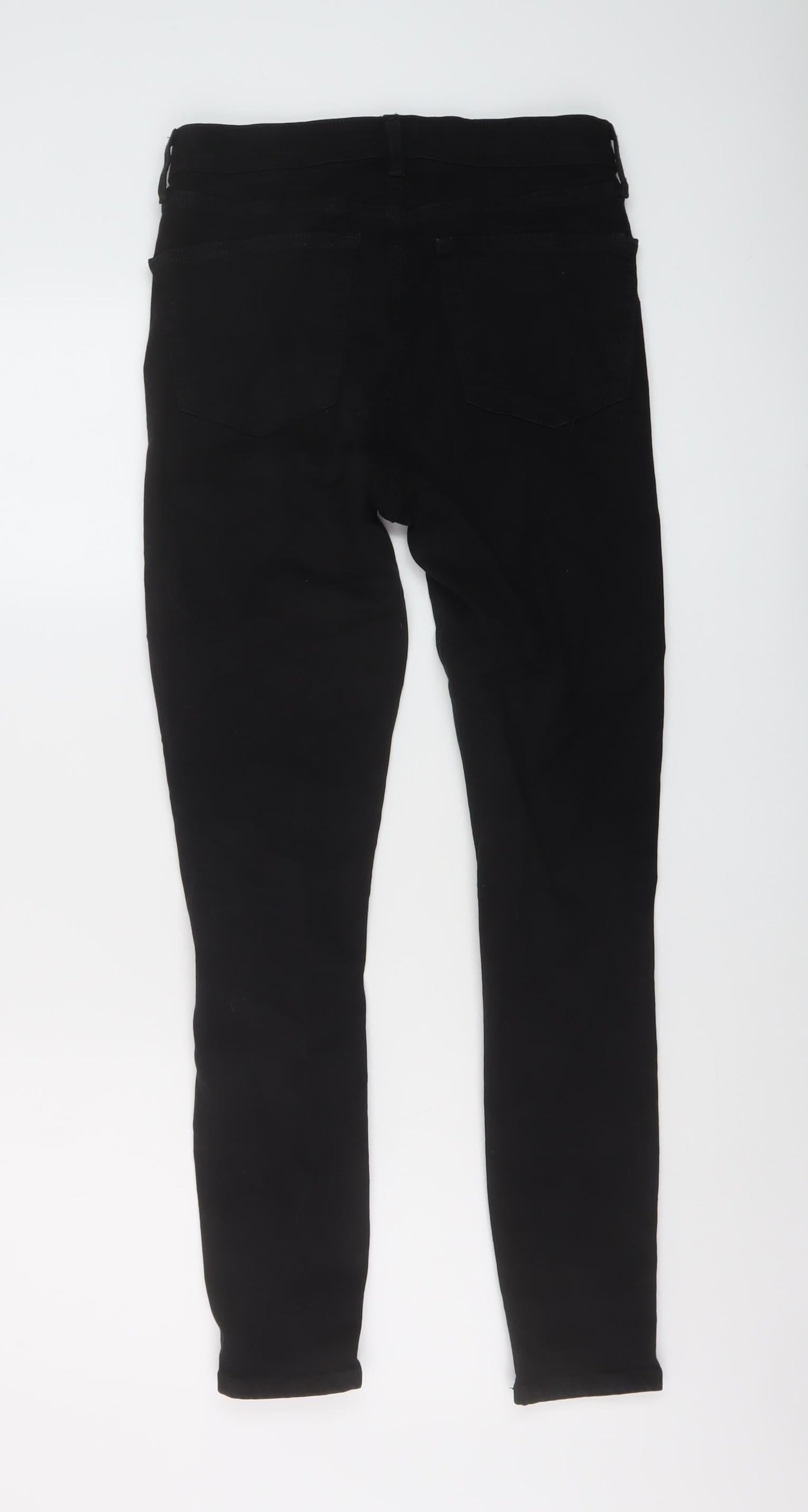 Topshop Womens Black Cotton Skinny Jeans Size 30 in L30 in Regular Button