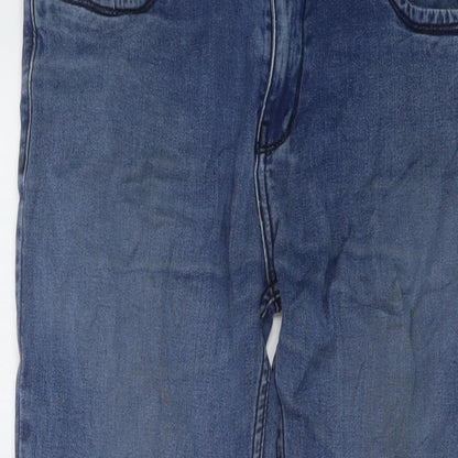 Voodoio Mens Blue Cotton Straight Jeans Size 32 in L31 in Regular Button