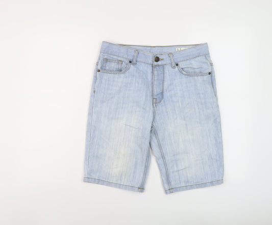 Denim & Co. Mens Blue Cotton Bermuda Shorts Size 30 in L11 in Regular Button