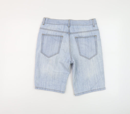 Denim & Co. Mens Blue Cotton Bermuda Shorts Size 30 in L11 in Regular Button