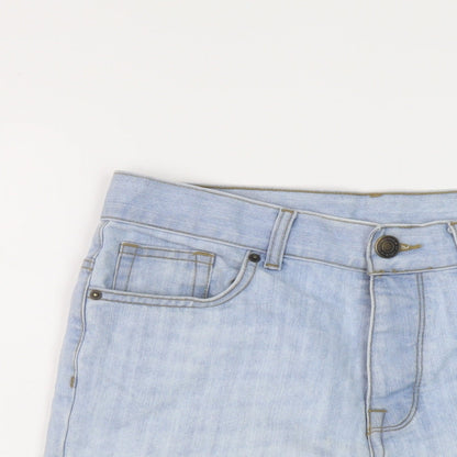 Denim & Co. Mens Blue Cotton Bermuda Shorts Size 30 in L11 in Regular Button