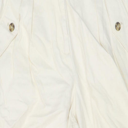 Mangpo Womens Ivory Cotton Mom Jeans Size 14 L26 in Regular Button