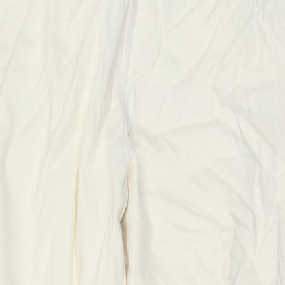Mangpo Womens Ivory Cotton Mom Jeans Size 14 L26 in Regular Button