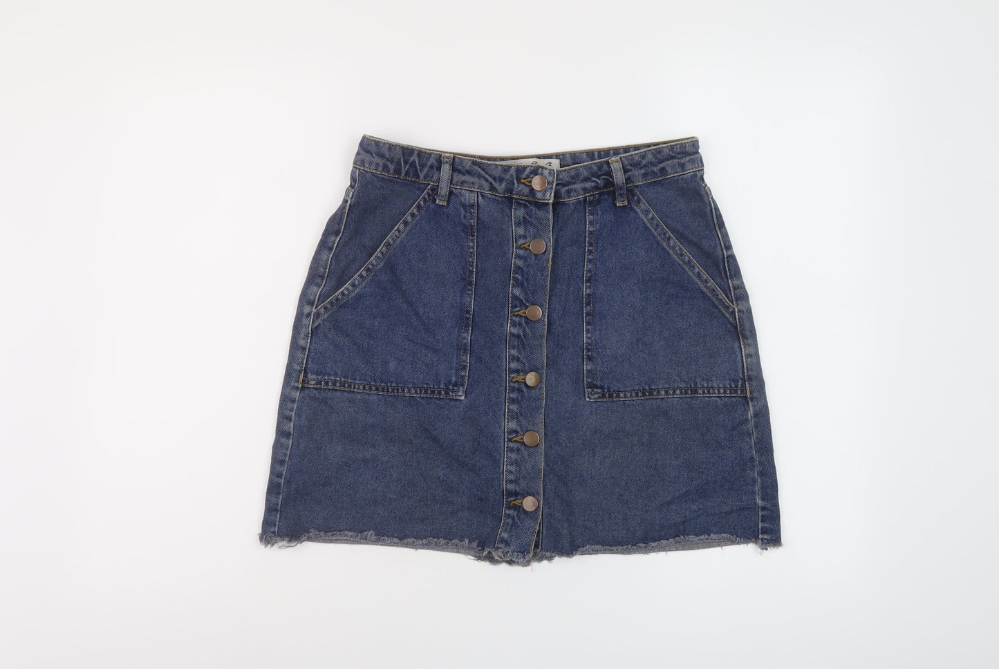 Womens UK Size 12 Denim & Co. Mini Denim Skirt