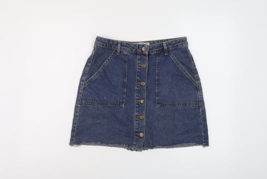 Womens UK Size 12 Denim & Co. Mini Denim Skirt