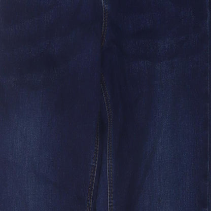 George Womens Blue Cotton Straight Jeans Size 10 L30 in Regular Button
