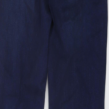George Womens Blue Cotton Straight Jeans Size 10 L30 in Regular Button