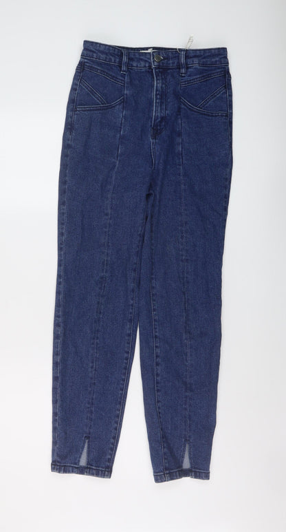 Womens UK Size 10 Stradivarius Slim Fit Mom Blue Jeans