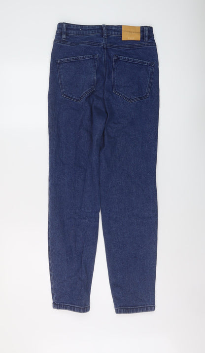 Womens UK Size 10 Stradivarius Slim Fit Mom Blue Jeans