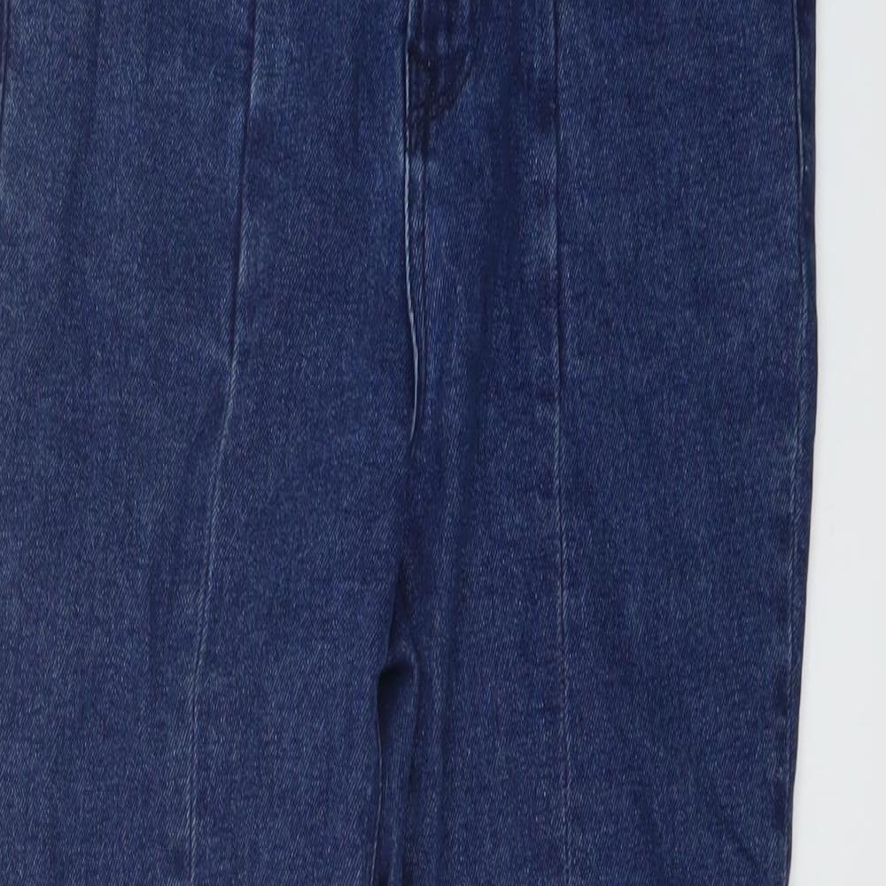 Womens UK Size 10 Stradivarius Slim Fit Mom Blue Jeans