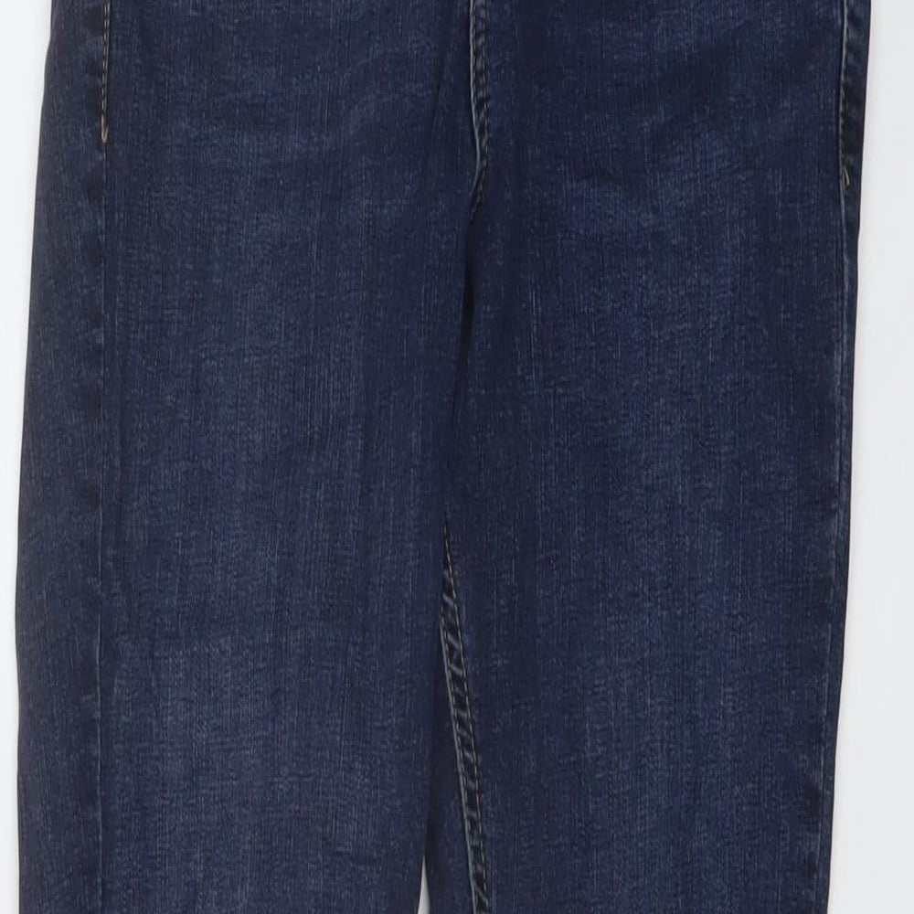 Miss Selfridge Womens Blue Cotton Skinny Jeans Size 10 L28 in Regular Button