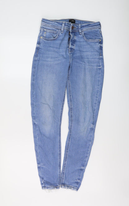 River Island Womens Black Cotton Skinny Jeans Size 10 L27 in Regular Button