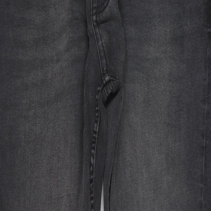 Denim & Co. Mens Grey Cotton Straight Jeans Size 34 in L34 in Slim Button