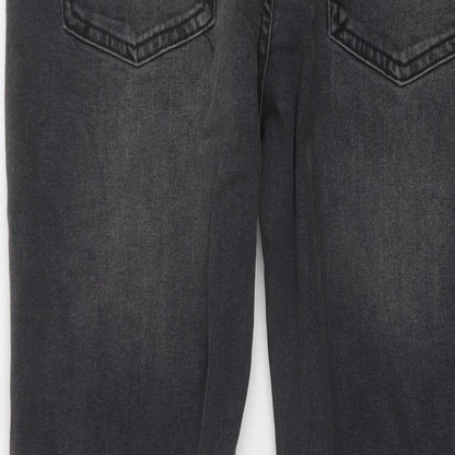 Denim & Co. Mens Grey Cotton Straight Jeans Size 34 in L34 in Slim Button