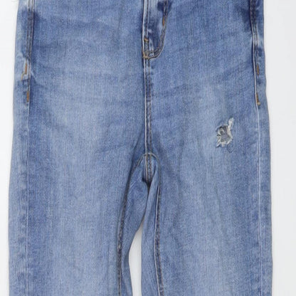 Stradivarius Womens Blue Cotton Skinny Jeans Size 6 L27 in Regular Button