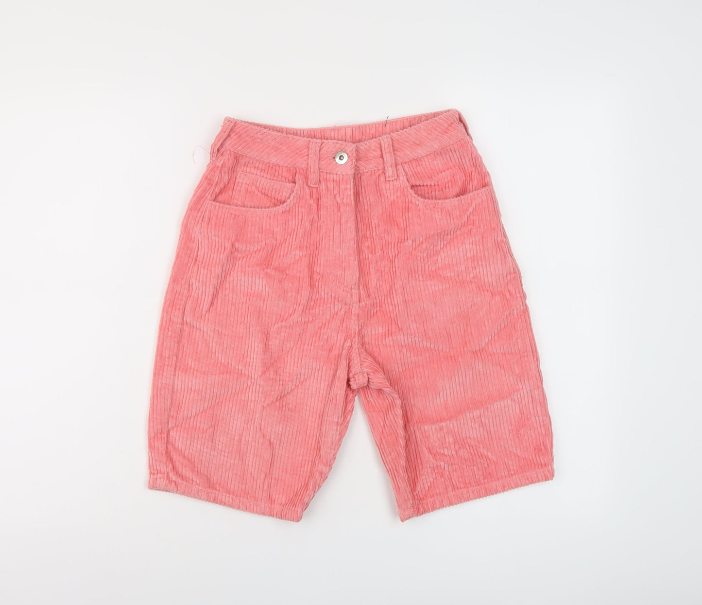 COLLUSION Womens Pink Cotton Bermuda Shorts Size 6 L9 in Regular Button